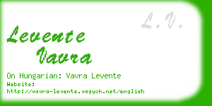 levente vavra business card